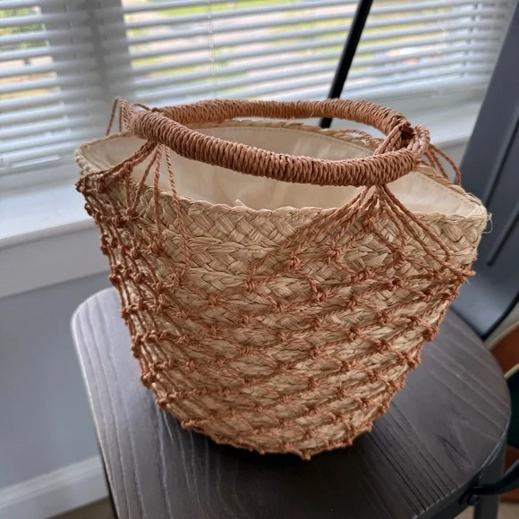 NWOT Crew Sedona Basket Bag in Straw